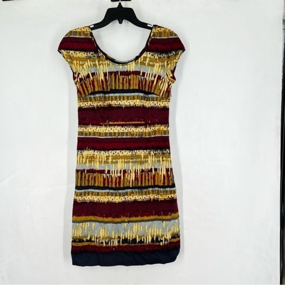 PENDLETON Abstract Print Cotton Blend Cap Sleeve Sheath Dress 4 Petite - Picture 1 of 5